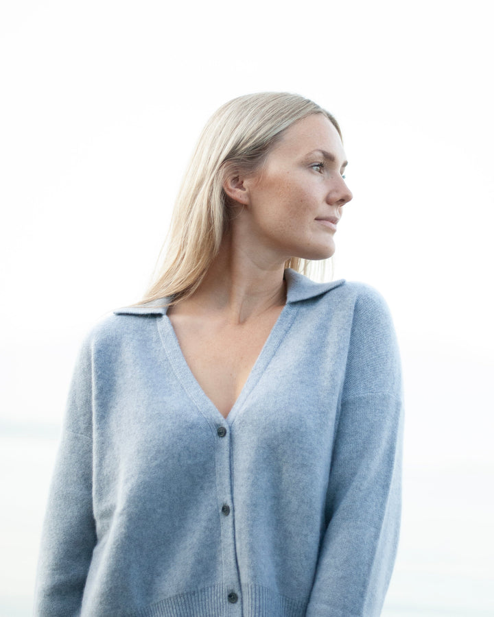 Cashmere Cardigan Pauli-cs in Hellgrau