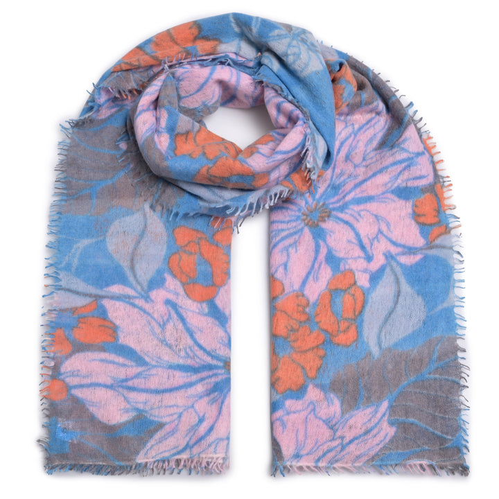 Cashmere Schal Flowergarden-cs in Aquarius