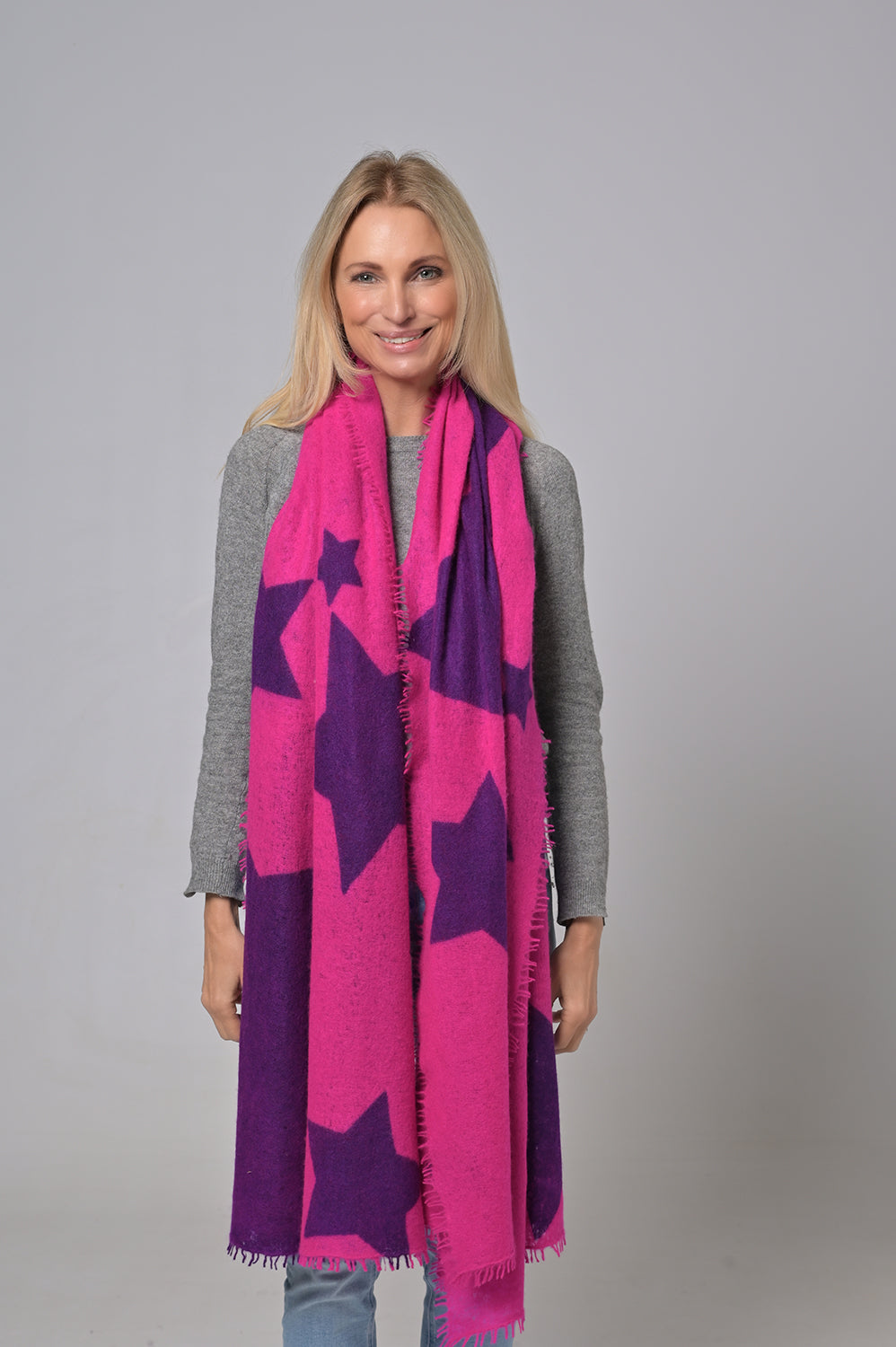 Cashmere Schal BigStar-cs in Neonpink