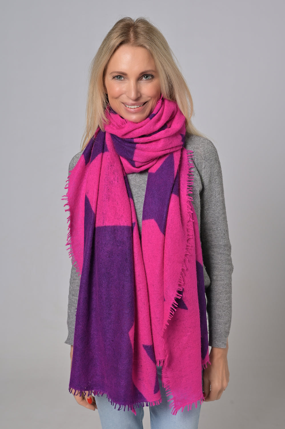 Cashmere Schal BigStar-cs in Neonpink