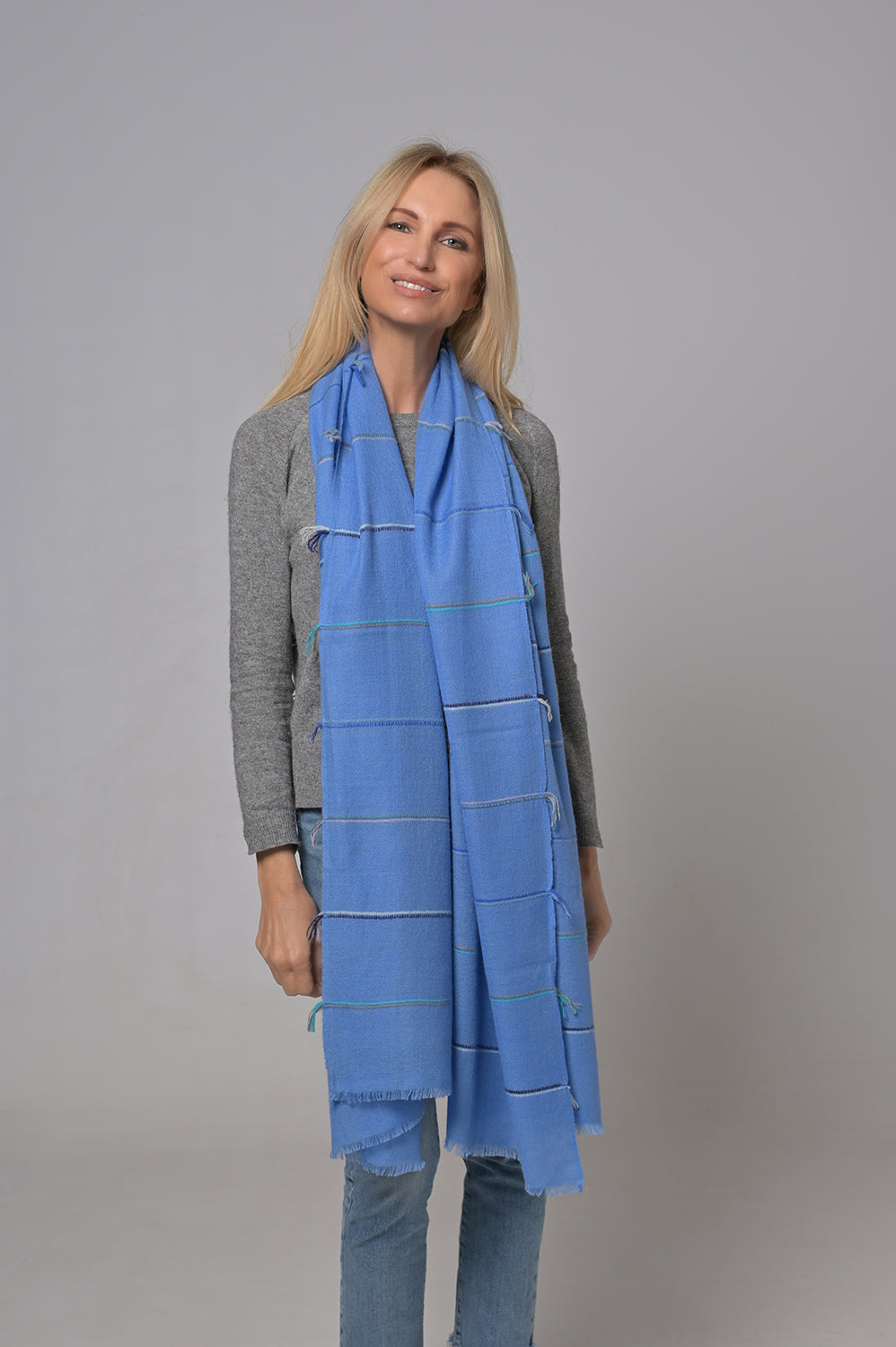 Cashmere Schal Diama-cs in Azurro