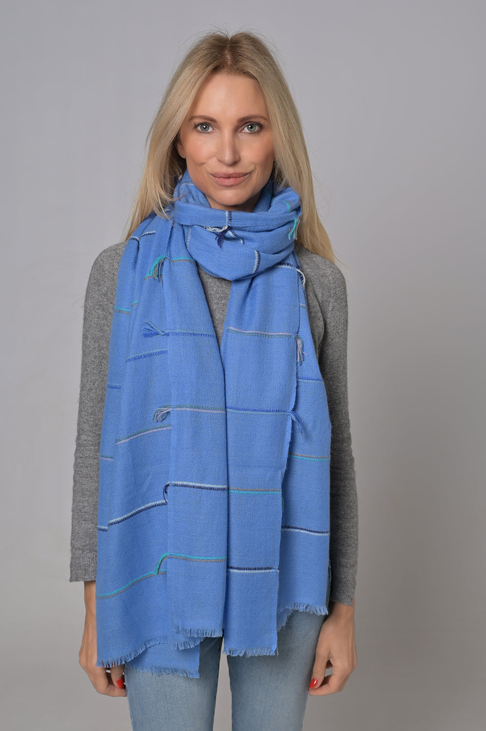 Cashmere Schal Diama-cs in Azurro