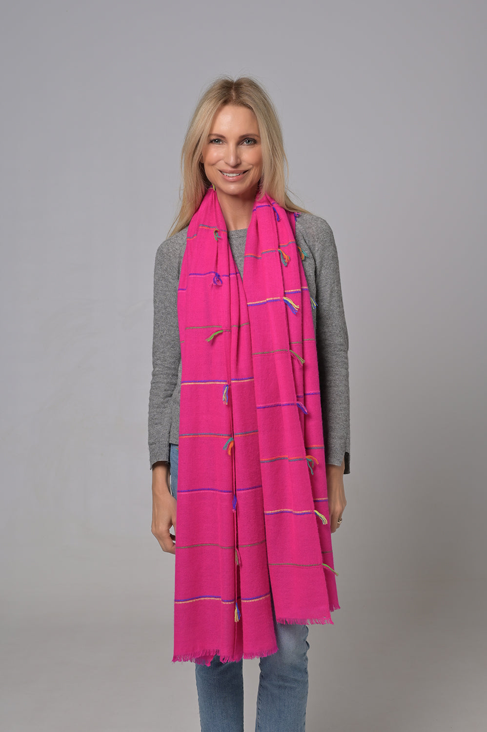 Cashmere Schal Diama-cs in Neonpink