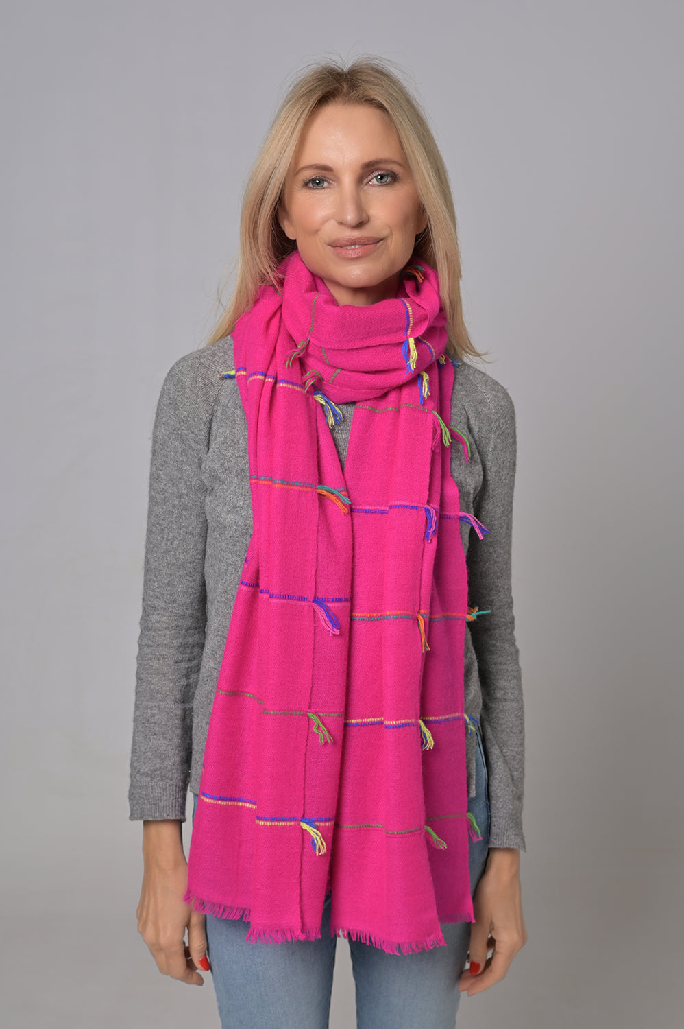 Cashmere Schal Diama-cs in Neonpink