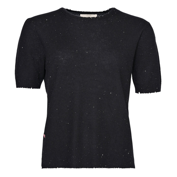 Cashmere Pullover Adele-cs Sparkle mit Pailletten in Schwarz